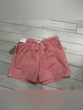 Goodfellow & Co Red and White Striped Athletic Shorts